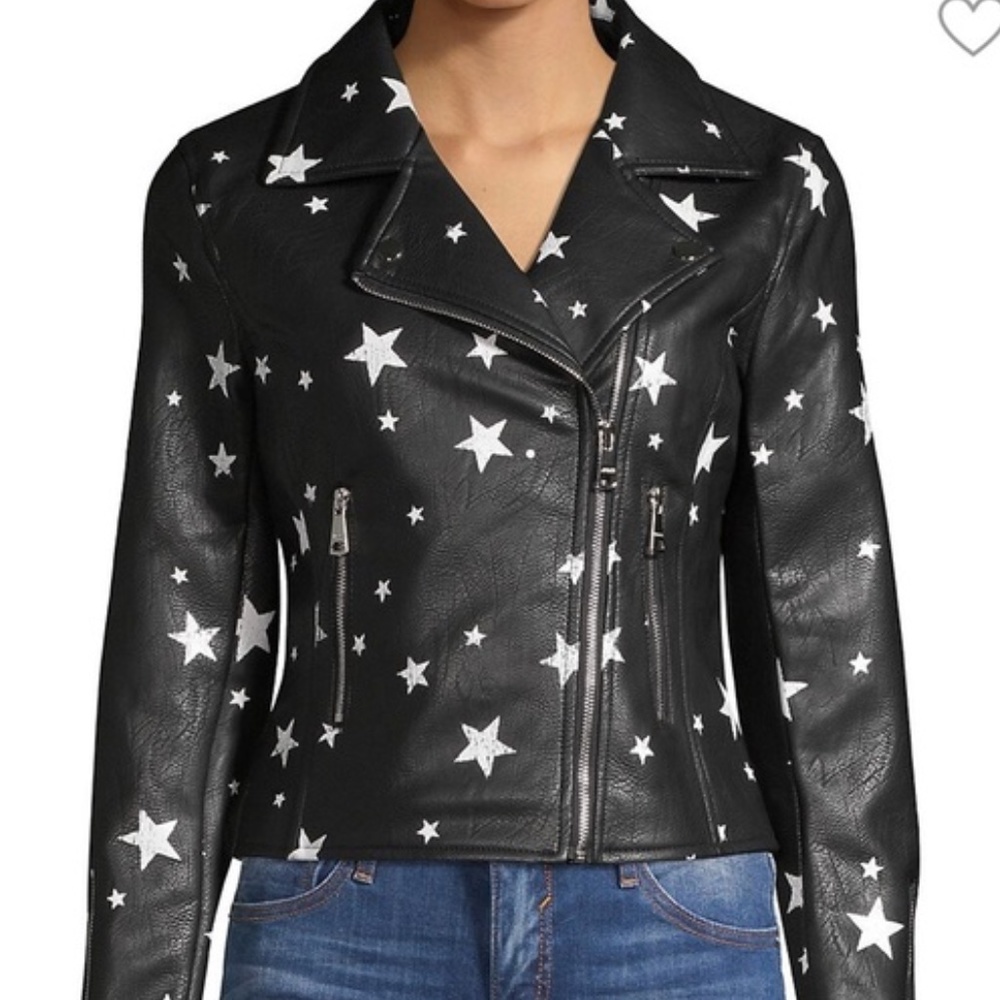 Vigoss Star Faux Leather Jacket